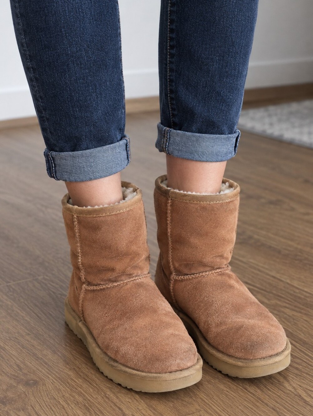 UGG Classic Short Chestnut Brown Suede Boots - Size 7